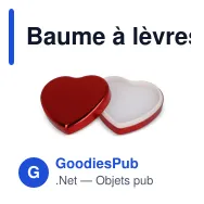 Baume à lèvres personnalisable plat en forme de cœur métallisé avec logo - Heart - Miniature 4
