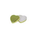 Variante Or - Baume à lèvres personnalisable plat en forme de cœur métallisé avec logo - Heart