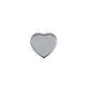 Variante Argent - Baume à lèvres personnalisable plat en forme de cœur métallisé avec logo - Heart