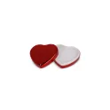 Variante Rouge - Baume à lèvres personnalisable plat en forme de cœur métallisé avec logo - Heart