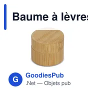 Baume à lèvres personnalisable en boîte ronde en bambou avec logo - Bambou - Miniature 2