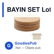 BAYIN SET Lot de 6 sous-verres en bambou - Miniature 1