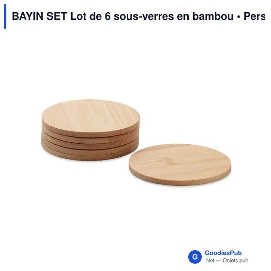 BAYIN SET Lot de 6 sous-verres en bambou - Image 3