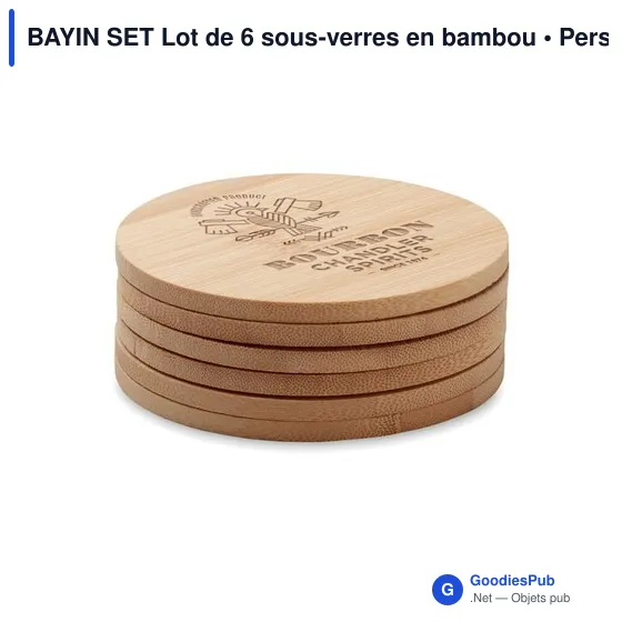 BAYIN SET Lot de 6 sous-verres en bambou - Image 4