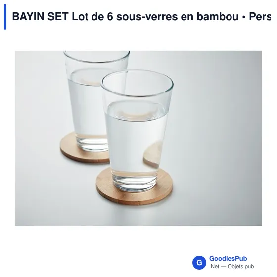 BAYIN SET Lot de 6 sous-verres en bambou - Image 5
