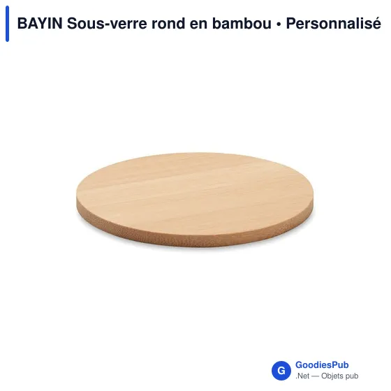 BAYIN Sous-verre rond en bambou - Image 1