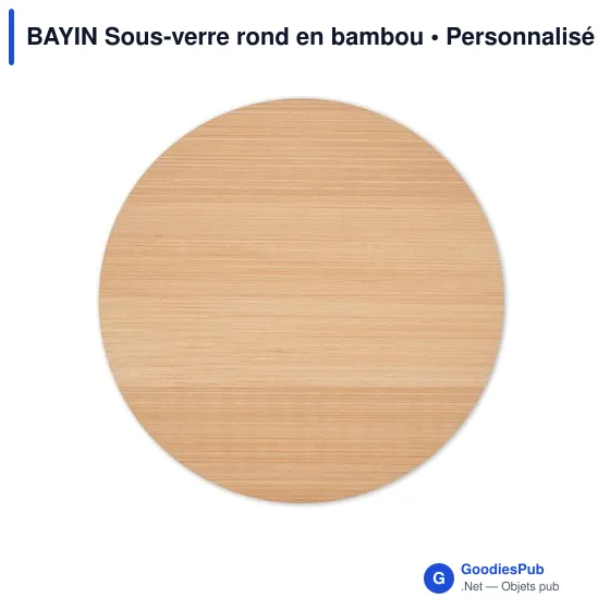 BAYIN Sous-verre rond en bambou - Image 3