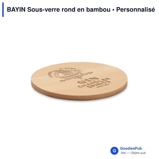 BAYIN Sous-verre rond en bambou - Image 4