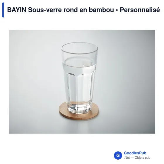 BAYIN Sous-verre rond en bambou - Image 5
