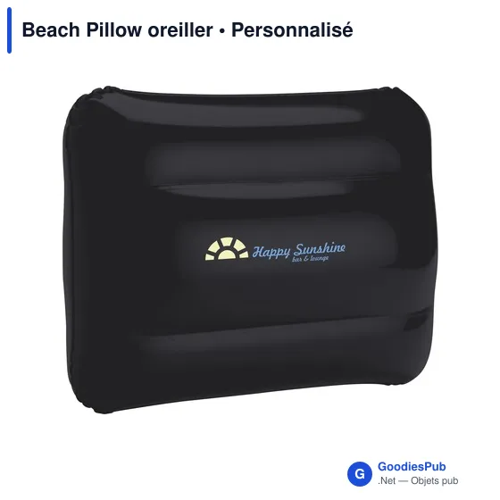Oreiller gonflable personnalisable Beach Pillow avec logo - Image 1