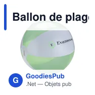 Ballon de plage personnalisable BeachBall Ø 30 cm avec logo - Miniature 2