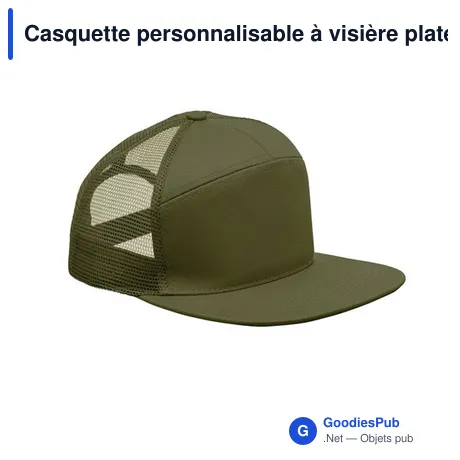 Casquette personnalisable à visière plate 7 pans avec logo - BEAD