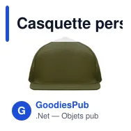 Casquette personnalisable à visière plate 7 pans avec logo - BEAD - Miniature 2