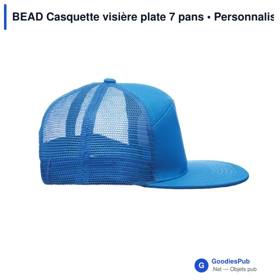 Casquette personnalisable à visière plate 7 pans avec logo - BEAD - Image 11