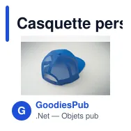 Casquette personnalisable à visière plate 7 pans avec logo - BEAD - Miniature 12