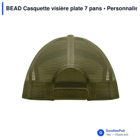 Casquette personnalisable à visière plate 7 pans avec logo - BEAD - Image 3
