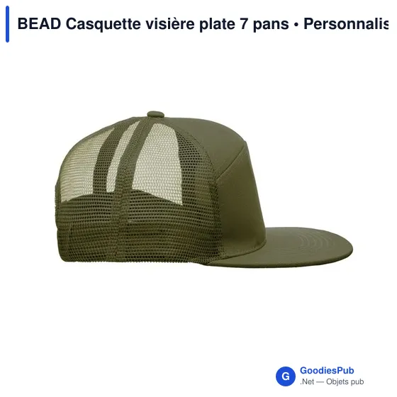 Casquette personnalisable à visière plate 7 pans avec logo - BEAD - Image 4