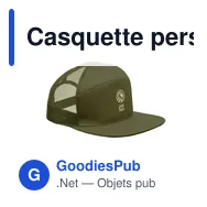 Casquette personnalisable à visière plate 7 pans avec logo - BEAD - Miniature 5