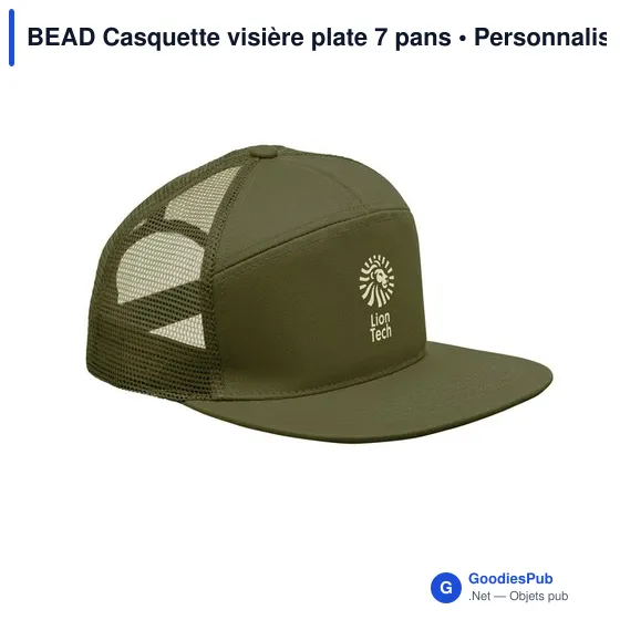 Casquette personnalisable à visière plate 7 pans avec logo - BEAD - Image 5