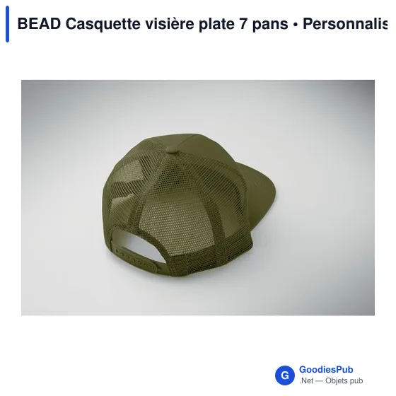 Casquette personnalisable à visière plate 7 pans avec logo - BEAD - Image 6