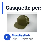 Casquette personnalisable à visière plate 7 pans avec logo - BEAD - Miniature 7