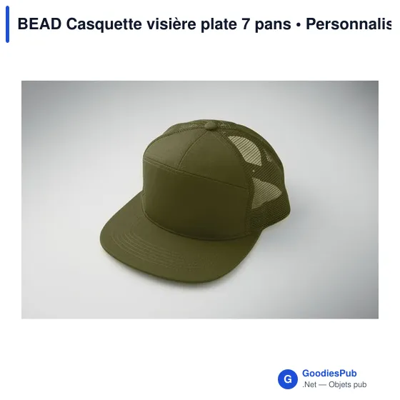 Casquette personnalisable à visière plate 7 pans avec logo - BEAD - Image 7