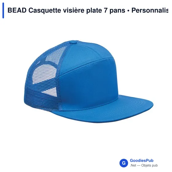Casquette personnalisable à visière plate 7 pans avec logo - BEAD - Image 8