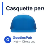 Casquette personnalisable à visière plate 7 pans avec logo - BEAD - Miniature 9