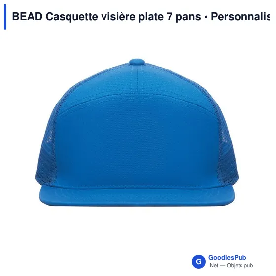 Casquette personnalisable à visière plate 7 pans avec logo - BEAD - Image 9