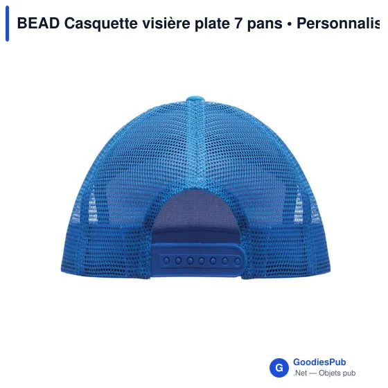 Casquette personnalisable à visière plate 7 pans avec logo - BEAD - Image 10