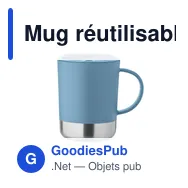 Mug réutilisable personnalisable BEAKER avec logo - 300ml - Miniature 1