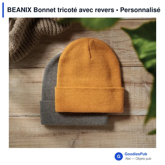 Bonnet tricoté personnalisable avec logo - BEANIX - Image 12