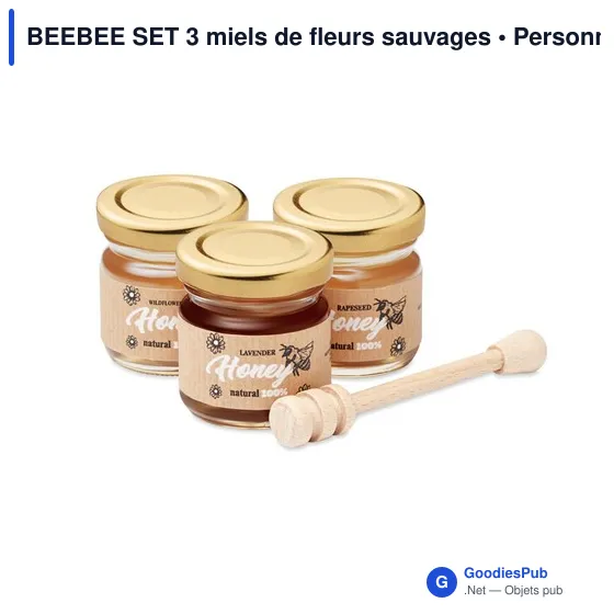 Set de 3 miels de fleurs sauvages personnalisable avec logo - Image 2
