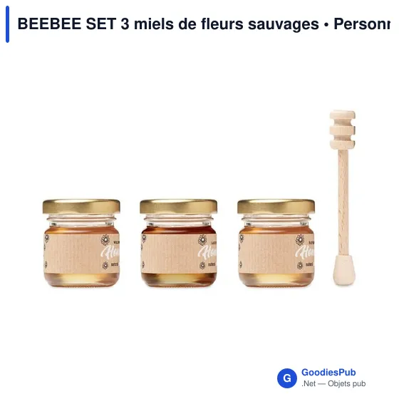 Set de 3 miels de fleurs sauvages personnalisable avec logo - Image 3