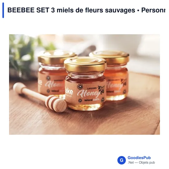 Set de 3 miels de fleurs sauvages personnalisable avec logo - Image 4