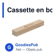 Cassette en bois personnalisable pour stylo avec logo - Beech wood cassette single - Miniature 1