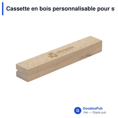 Cassette en bois personnalisable pour stylo avec logo - Beech wood cassette single