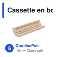 Cassette en bois personnalisable pour stylo avec logo - Beech wood cassette single - Miniature 2