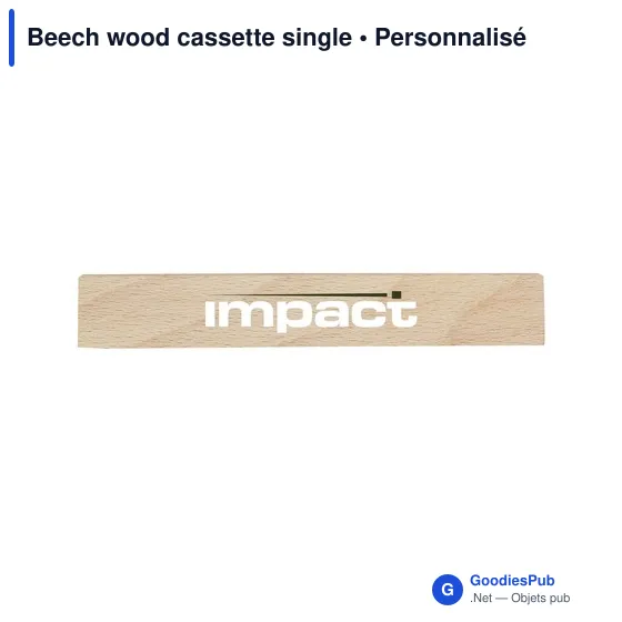 Cassette en bois personnalisable pour stylo avec logo - Beech wood cassette single - Image 3