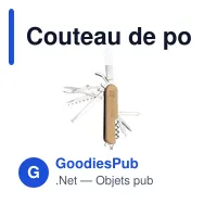 Couteau de poche personnalisable en bois avec logo - Beechwood - Miniature 1