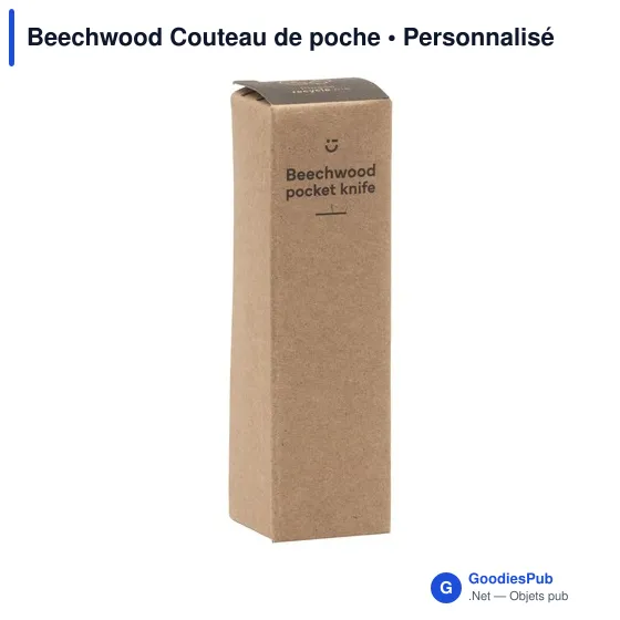 Couteau de poche personnalisable en bois avec logo - Beechwood - Image 6