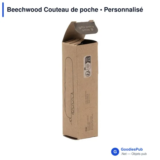 Couteau de poche personnalisable en bois avec logo - Beechwood - Image 7