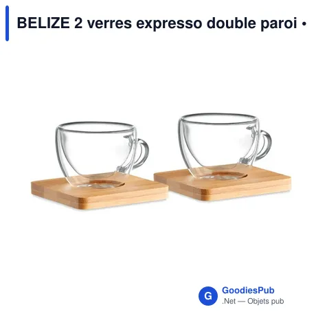 BELIZE 2 verres expresso double paroi