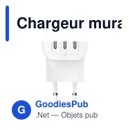 Chargeur mural 3 ports personnalisable Belkin avec logo - Miniature 1