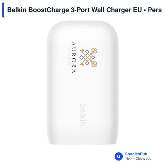 Chargeur mural 3 ports personnalisable Belkin avec logo - Image 2