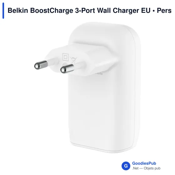 Chargeur mural 3 ports personnalisable Belkin avec logo - Image 11