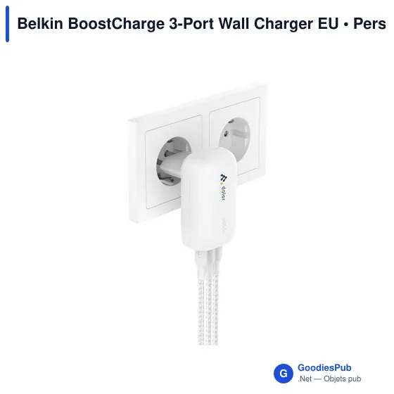 Chargeur mural 3 ports personnalisable Belkin avec logo - Image 3