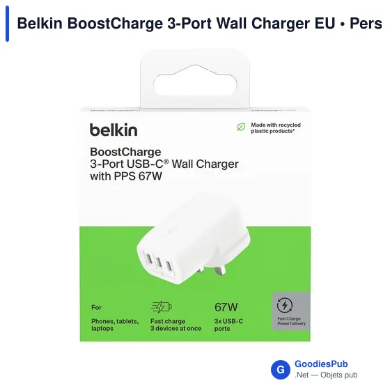 Chargeur mural 3 ports personnalisable Belkin avec logo - Image 5