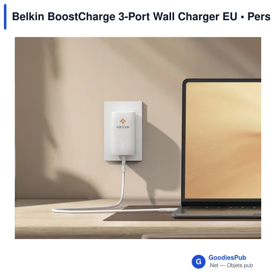 Chargeur mural 3 ports personnalisable Belkin avec logo - Image 9