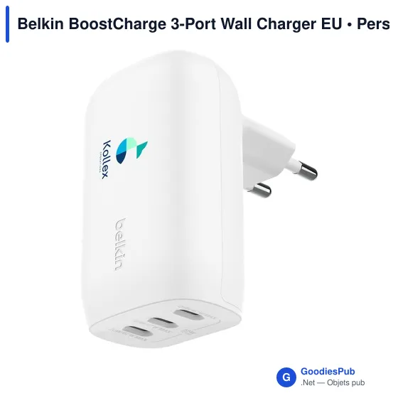 Chargeur mural 3 ports personnalisable Belkin avec logo - Image 10